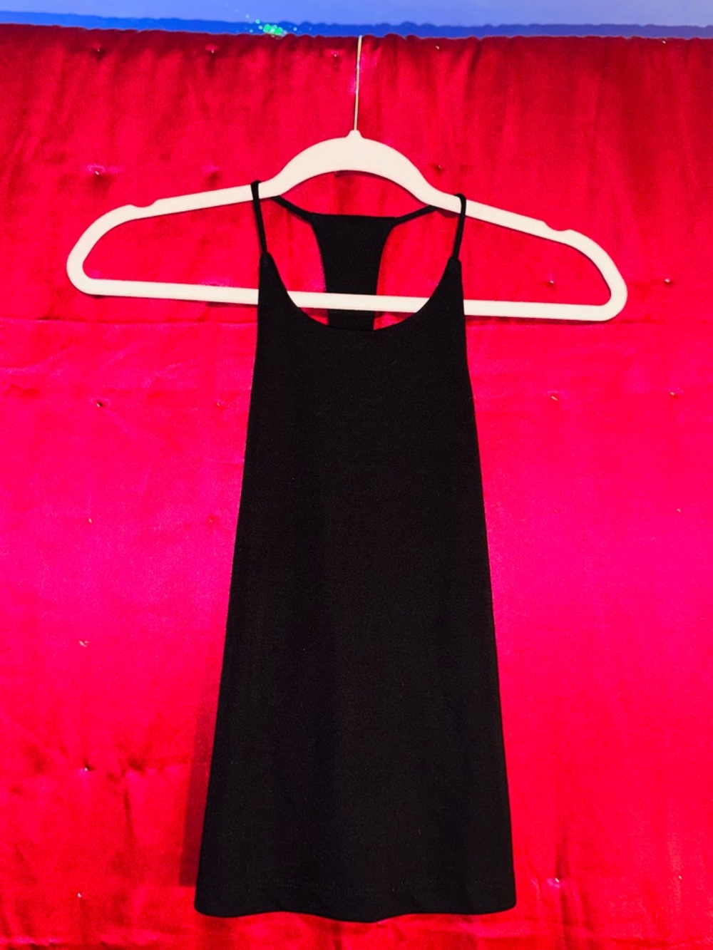 👑 VINTAGE SIZE SMALL La Belle Black Mini Dress with Slim Straps